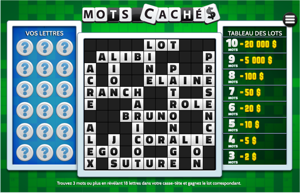 caché en 6 lettres